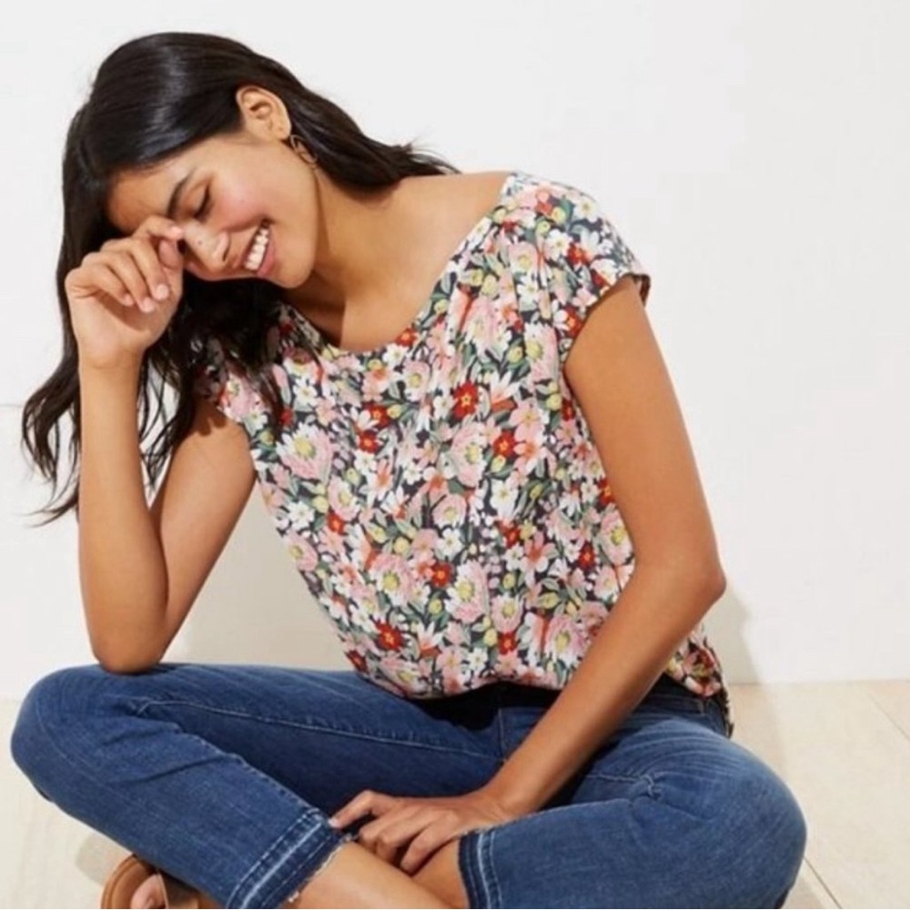 LOFT Floral Top with Dolman Sleeves - MP